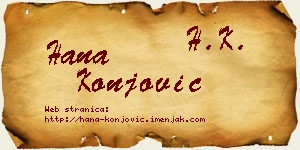 Hana Konjović vizit kartica
